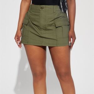 Cargo Mini Skirt - Olive